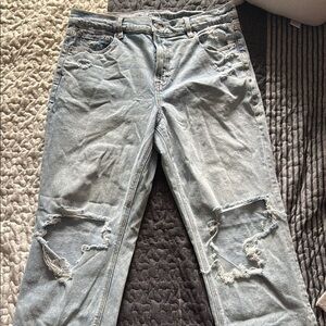 American Eagle super high rise ankle straight